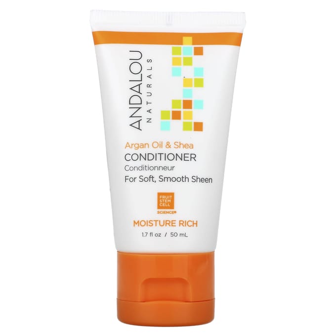Andalou Naturals, Après-shampoing, Huile d'argan et karité, 1,7 fl oz (50 ml) white