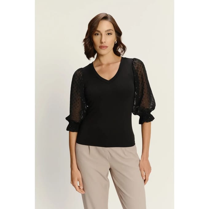 Blouse met pofmouwen dames Greenpoint