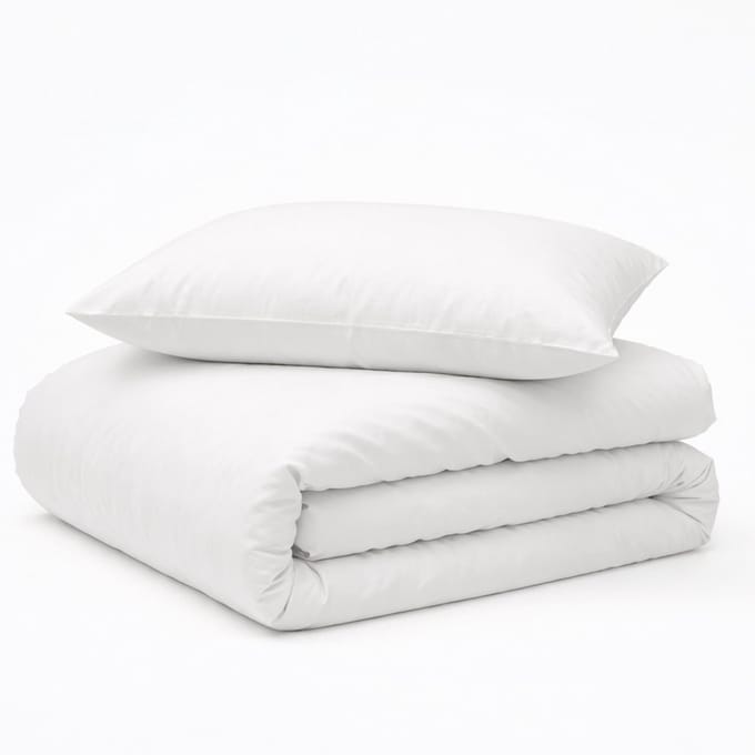 Decoware Peuter Dekbedovertrek Uni 120x150 cm - Wit - Katoen - Voor Peuterbed - Met Kussensloop