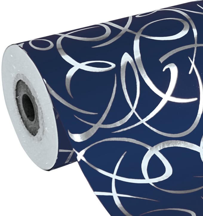 Clairefontaine geschenkpapier 'Arabesque blauw', op rol