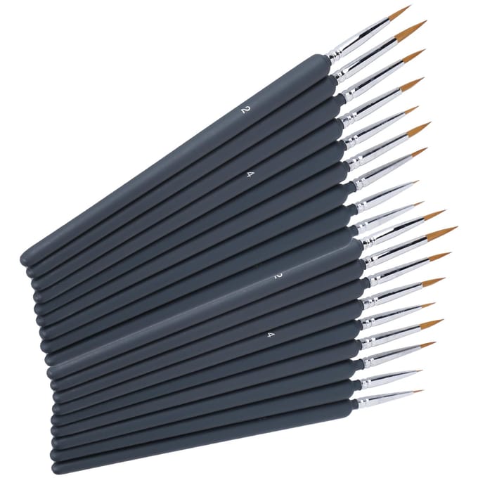 2 Sets Aquarel Haaklijn Pen Wolvenhaar Penseel voor Gouache Kunstverf Olieverf Set black