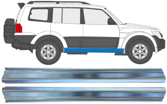 Reparatie dorpel voor Mitsubishi Pajero 2006-2021 / Links + Rechts / Set