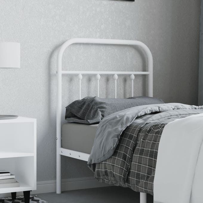 vidaXL Vervangend hoofdbord metaal wit 75 cm