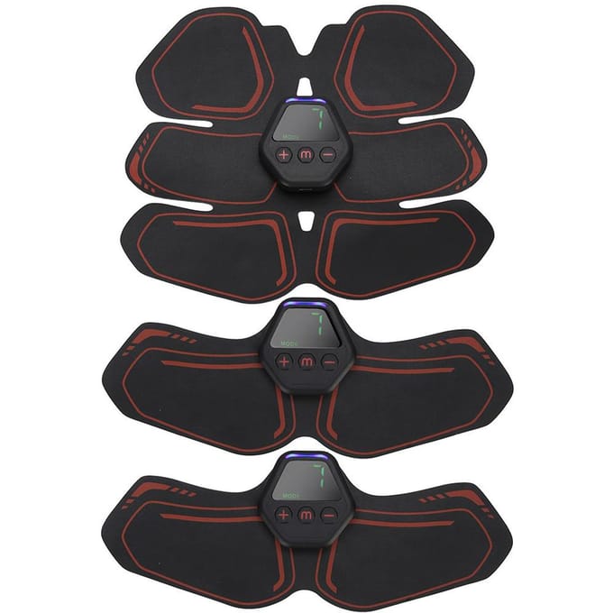 EMS Buikspiertrainer Draagbare Digitale Display Opladen Oefening Fitness Patch brown