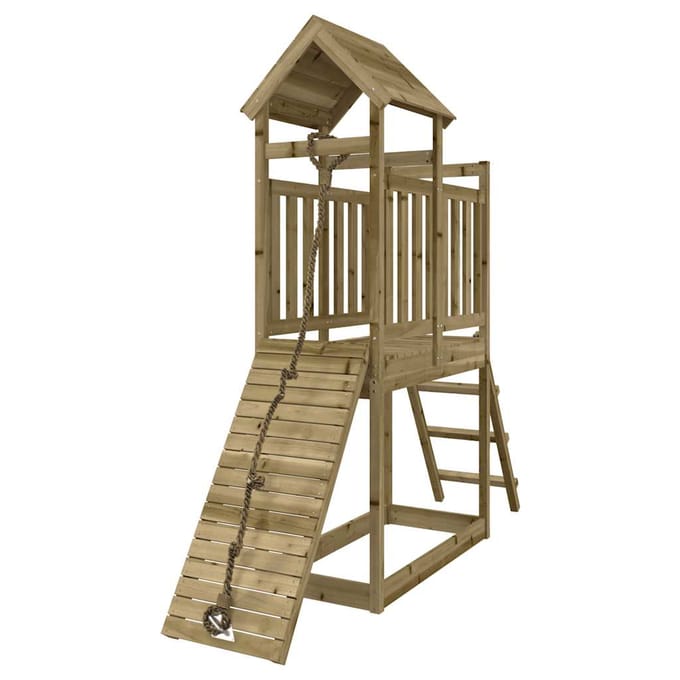 vidaXL Maisonnette de jeu avec mur d'escalade bois de pin imprégné