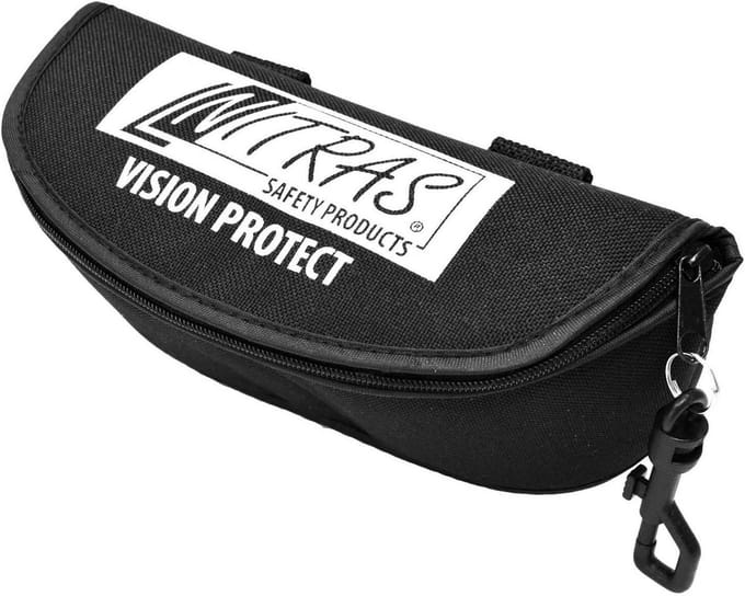 Nitras Vision Protect - Softcase Brillenhoes met Karabijnhaak - Zwart