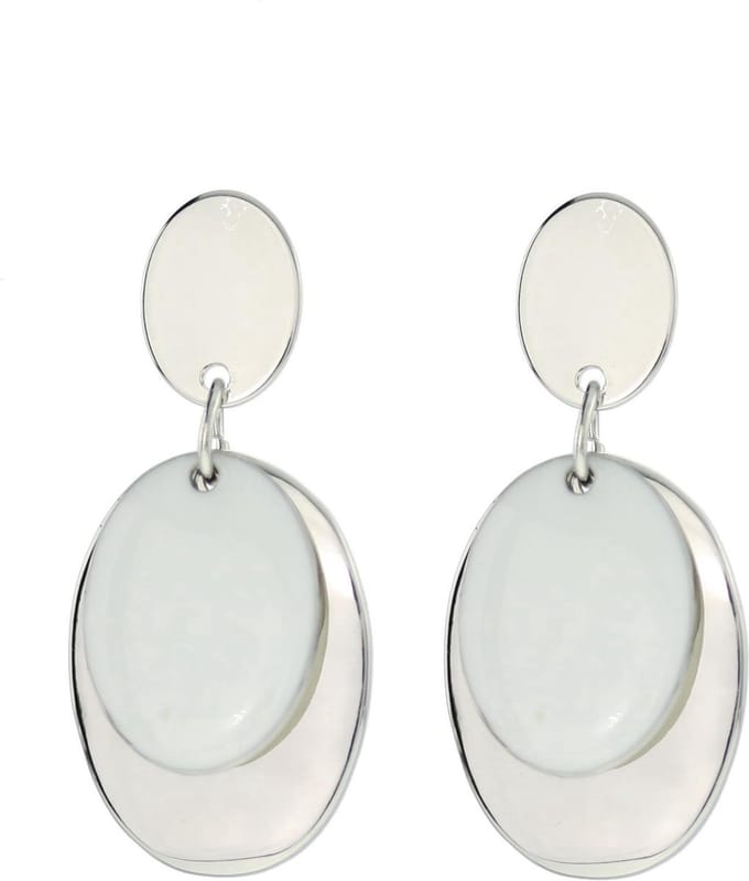 Behave - Oorbellen ovaal wit accent - Minimalistisch voor everyday chic