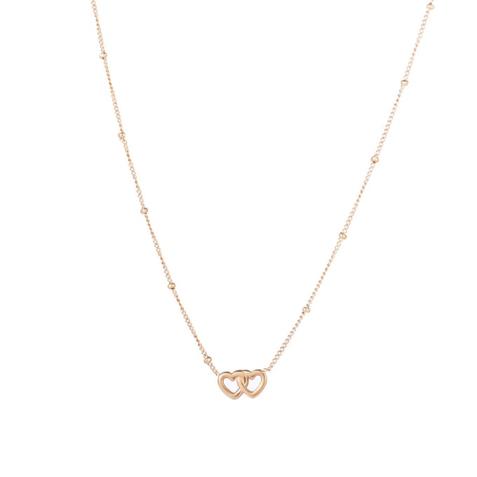 Go Dutch Label Collier 2 verbonden hartjes Goud