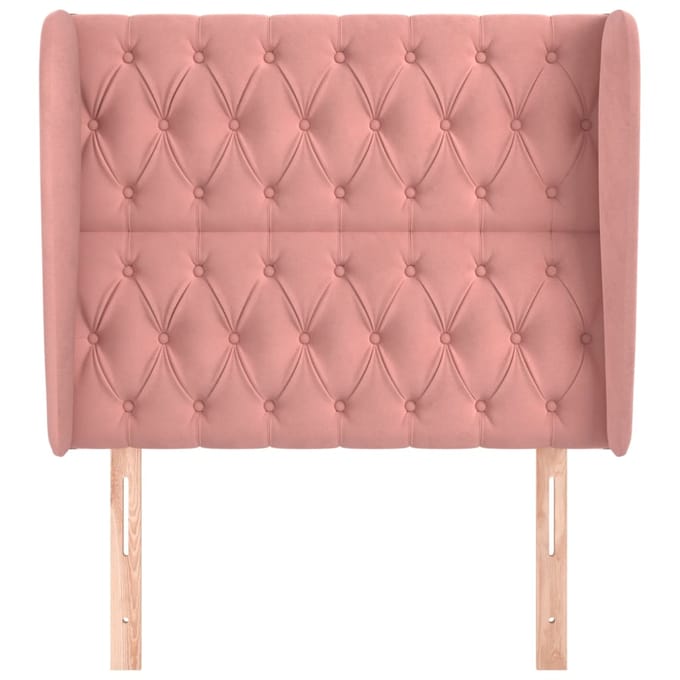 vidaXL - Hoofdbord - met - randen - 103x23x118/128 - cm - fluweel - roze