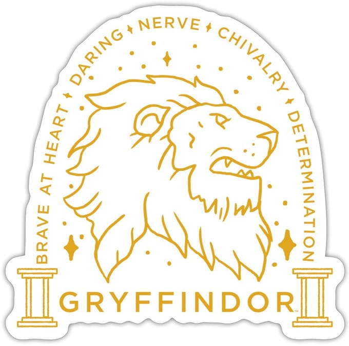 Harry Potter Griffoendor Lineart Sticker maat S (10 x 10 cm)