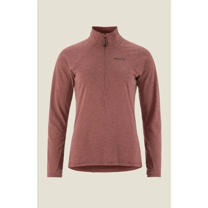 Dames ondershirt met lange mouwen 1/2 rits Craft Wool