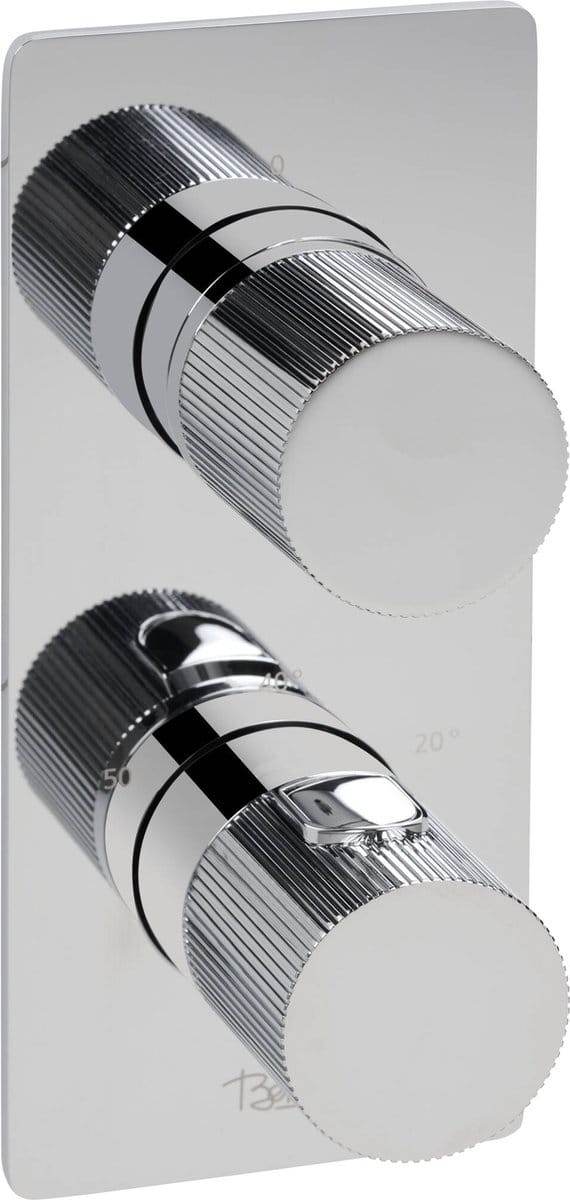 Ben Engraved Line douchethermostaat afbouwdeel met omstelrichting chroom