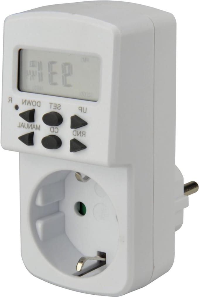 Core® Digitale Tijdschakelaar - Digitale schakelklok Met 20 Programma’s - Schakelklok Timer – Wit - 8cm x 9cm x 15cm