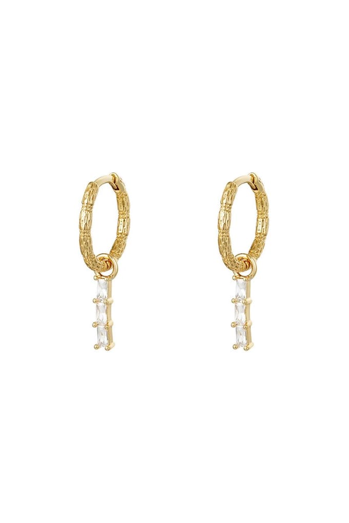 Yehwang - Espagna - Dames oorbellen met hanger - Goudkleurige strass oorbellen