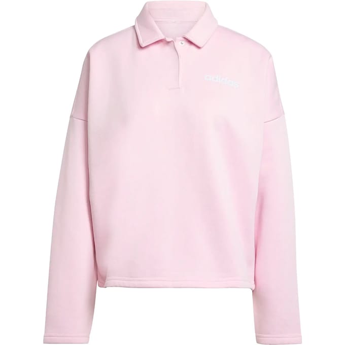 Adidas Essentials Linear Fleece Polo Sweatshirt Roze XS Vrouw