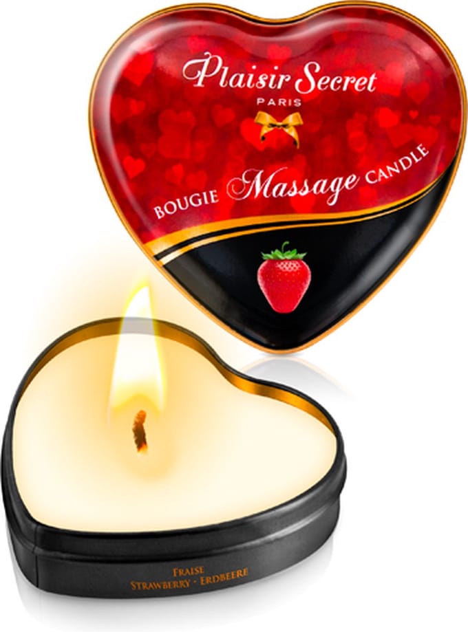 Plaisir secret Aardbei - Massagekaars - Doos van 5 Stuks - 5x35ml