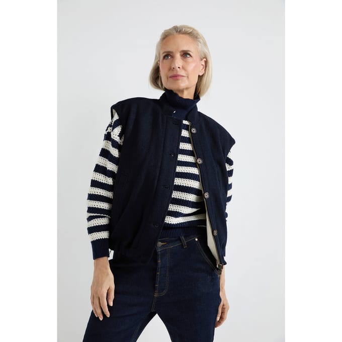 Josephine & Co Alex Jacket Navy Maat: 40 | Gilets Outlet | Dames | Wit