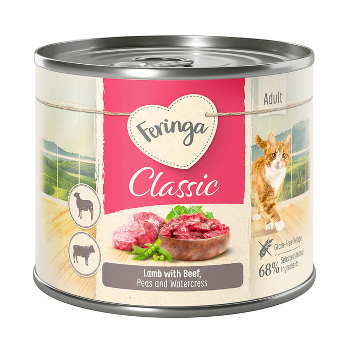 6x200g Lam/Rund Duo-Soorten Feringa Menu Kattenvoer