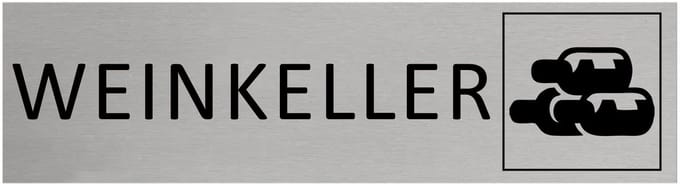 CombiCraft Aluminium Deurbordje "Weinkeller " 165x45mm met tape