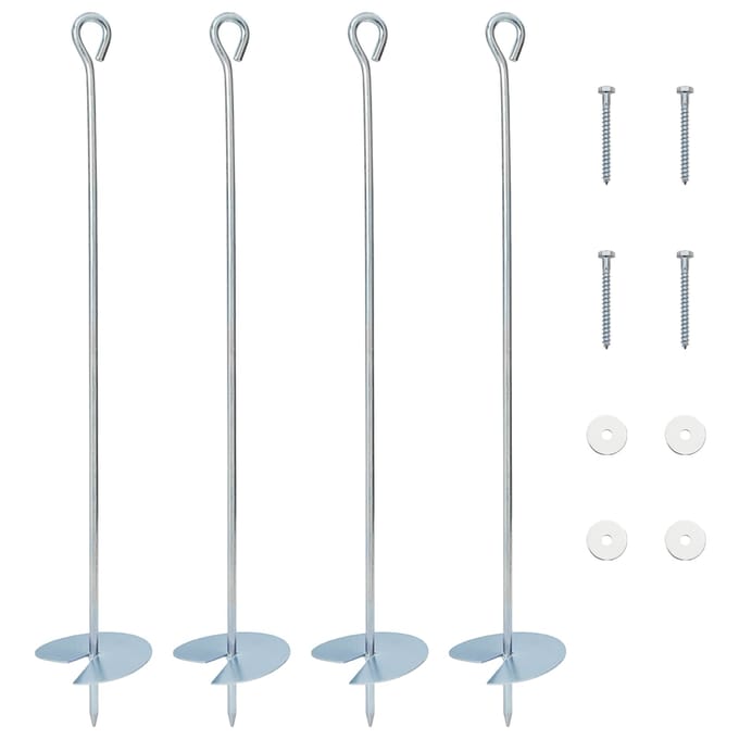 vidaXL - Aardanker - 4 - st - Gegalvaniseerd - Metaal - zilver