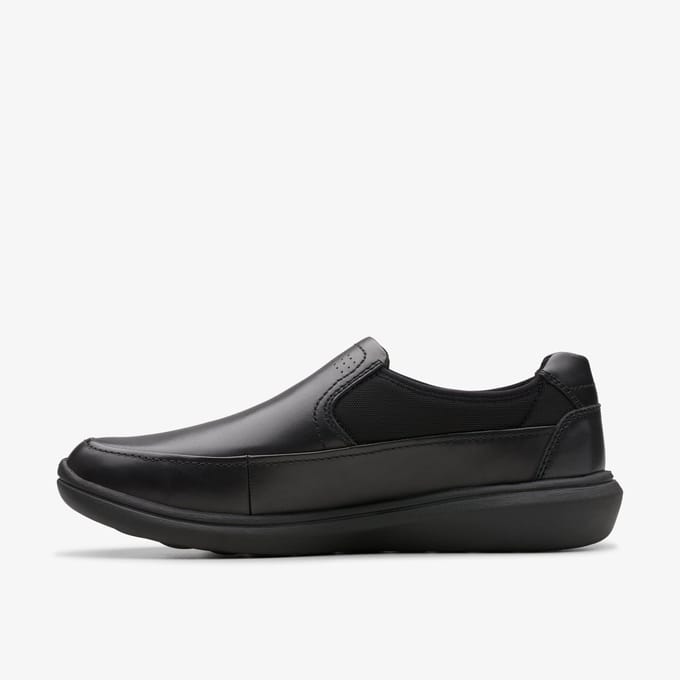 Watchet Stap Zwarte Leren Schoenen