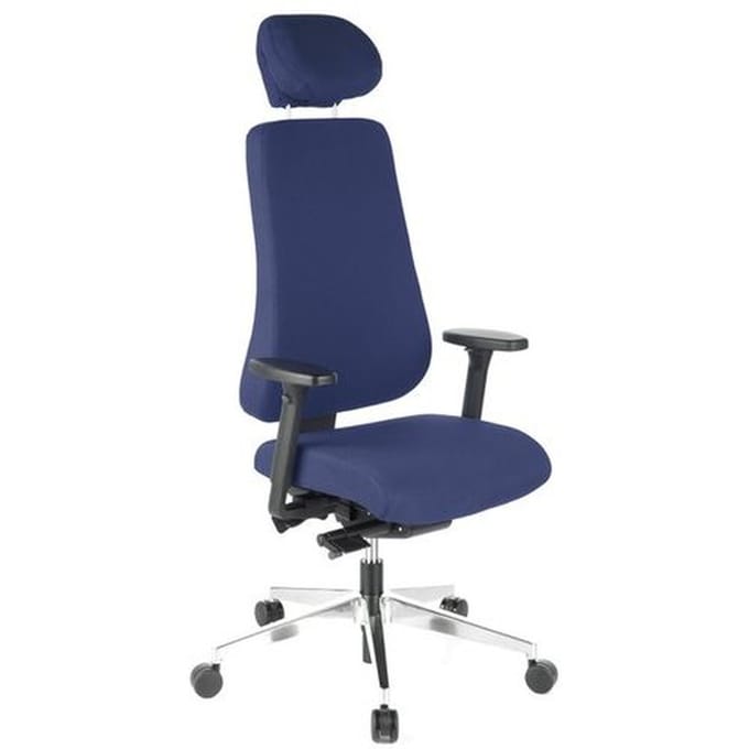 hjh office Pro-Tec 400 - Bureaustoel - Stof - Alumimium  - Donkerblauw