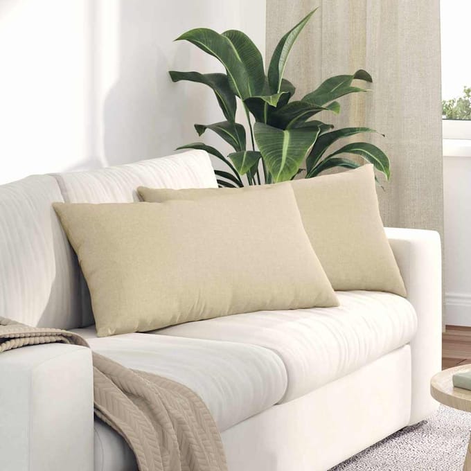 vidaXL - Zitkussens - 2 - st - Stof - Crème - 80 - x - 40 - cm