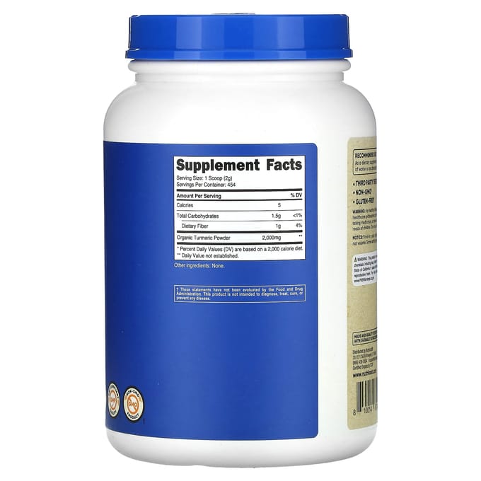 Nutricost, Poudre de Curcuma Bio, Non Aromatisée, 32 oz (907 g)