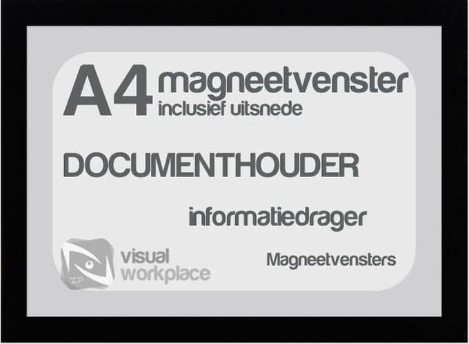 Magneetvensters A4 (incl. uitsnede) - 5x - Zwart