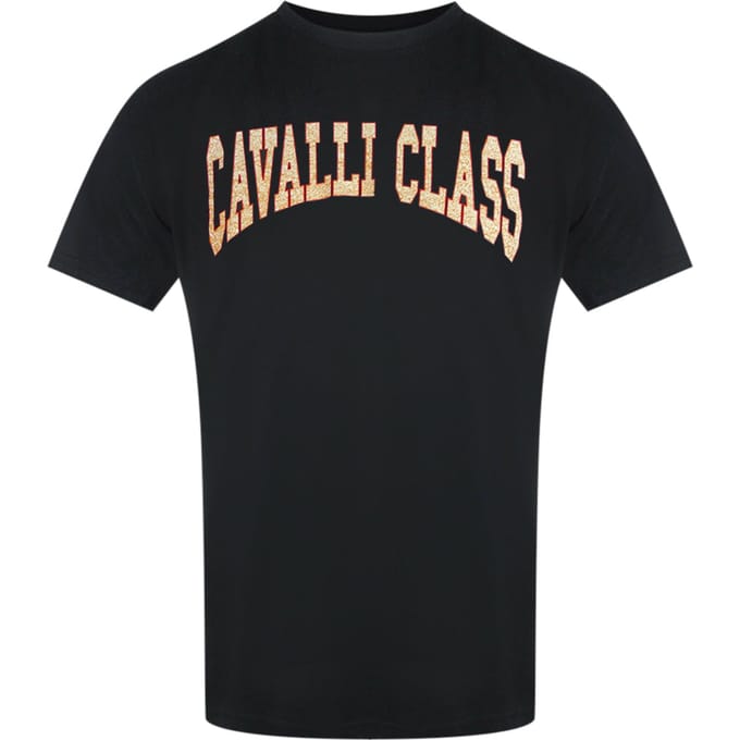 Cavalli Class Varsity Logo Zwart T-shirt