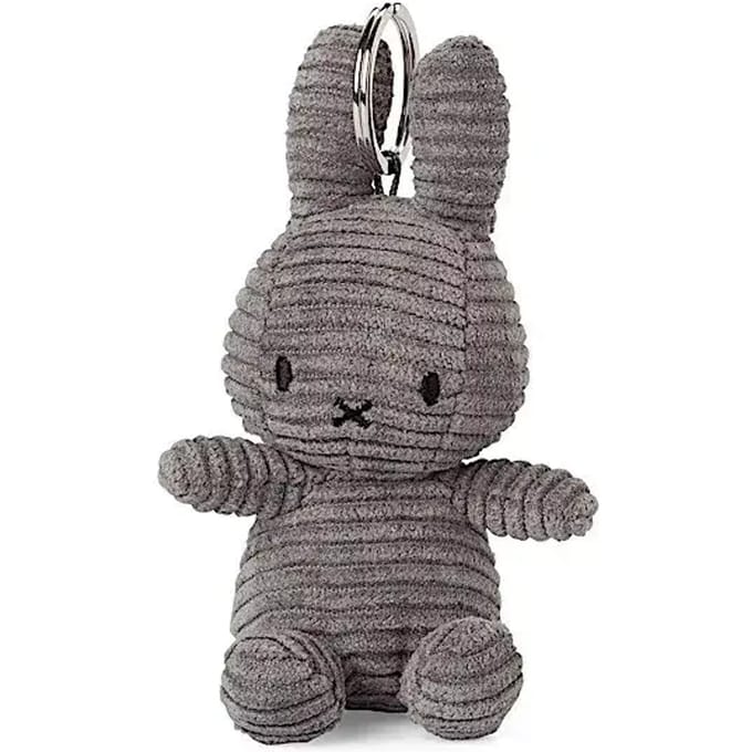 Nijntje sleutelhanger eco corduroy, 10 cm, grijs