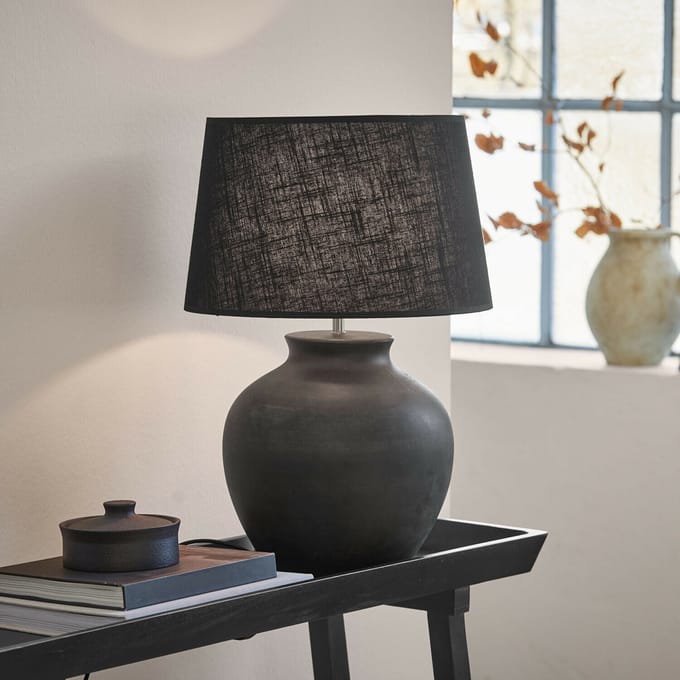 LOBERON Tafellamp Branver zwart/bruin