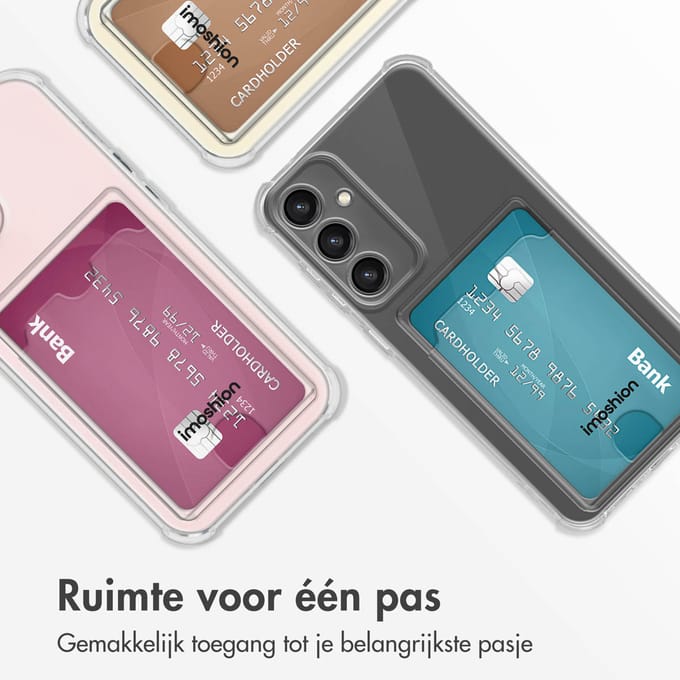 imoshion Hoesje - Geschikt voor Samsung Galaxy S23 FE - Softcase Backcover met pashouder 2.0 - Transparant