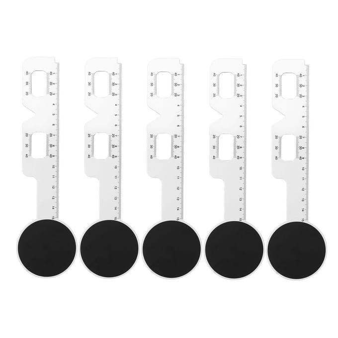5 Stuks PD Lineaal Pupilafstand Meter Pupillometer Plastic PD Meetliniaal voor Oog white