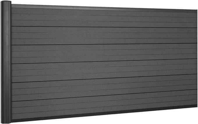 Zichtscherm Tuin - Privacy scherm - Terras Afschermen - WPC Materiaal - 185 cm breed - Antraciet