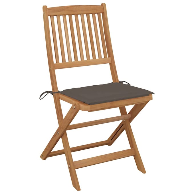 vidaXL - Inklapbare - stoelen - 8 - st - met - kussens - massief - acaciahout