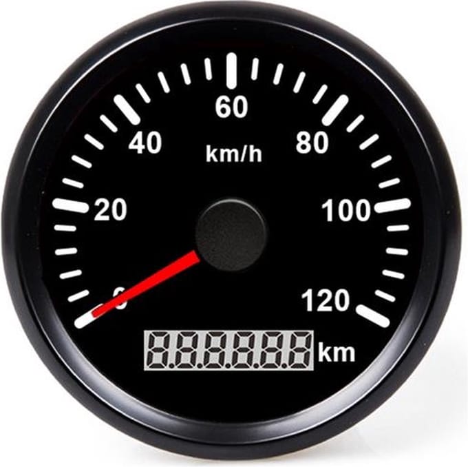 Hollex zwarte GPS Snelheidsmeter 0-120km/h 9-32V ø52mm