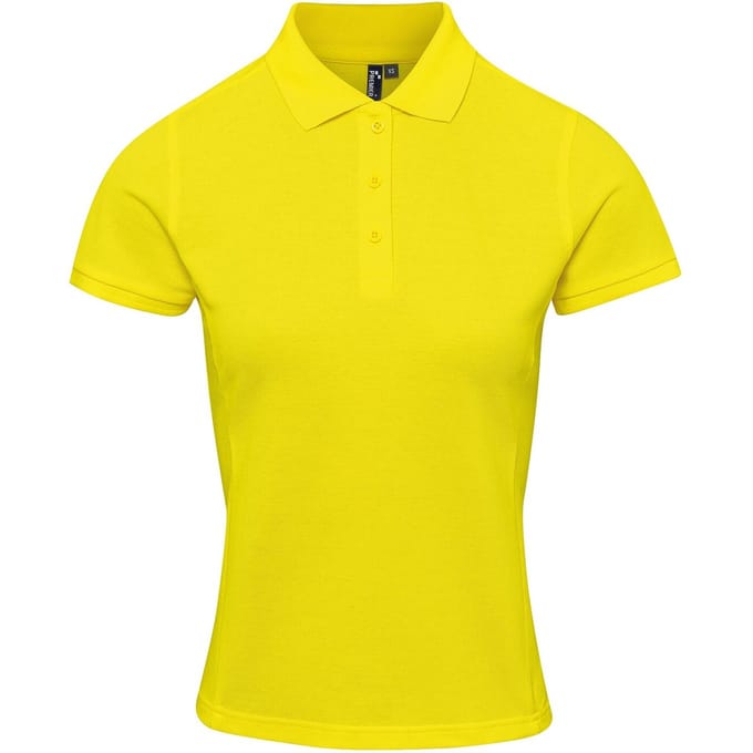 Premier Dames/dames Coolchecker Plus Piqu Polo met CoolPlus (Geel)