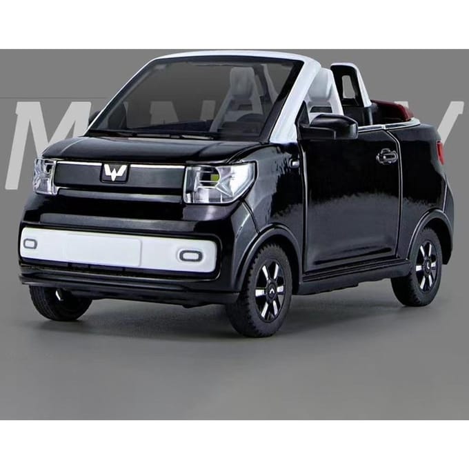 1:24 Speelgoedauto Wuling Mini Ev Diecast Legering Metaal Auto Model Voor Model Pull Back Auto Speelgoed Voertuigen Miniature Schaal Verjaardagscadeau