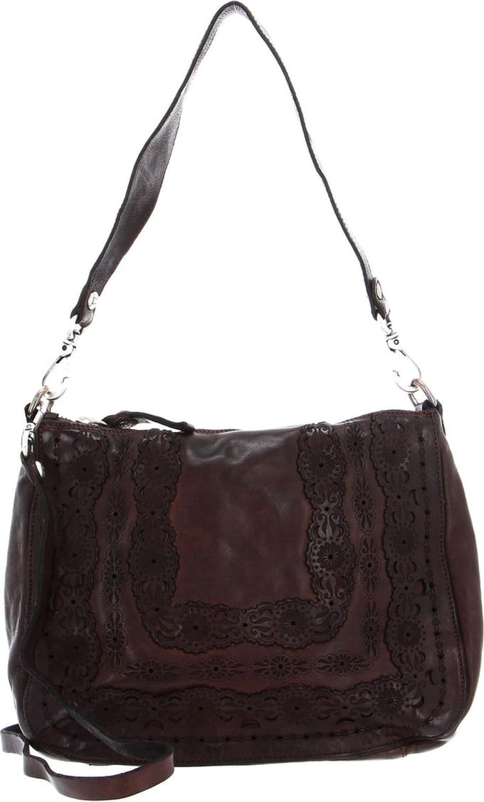 CAMPOMAGGI Leren Schoudertas Pochette Moro Bruine