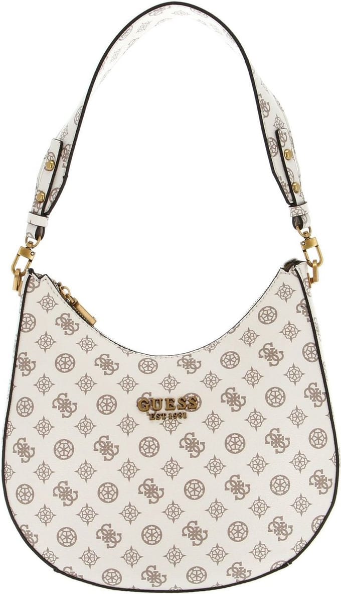GUESS Schoudertas Fynna Hobo Cream Logo Crème