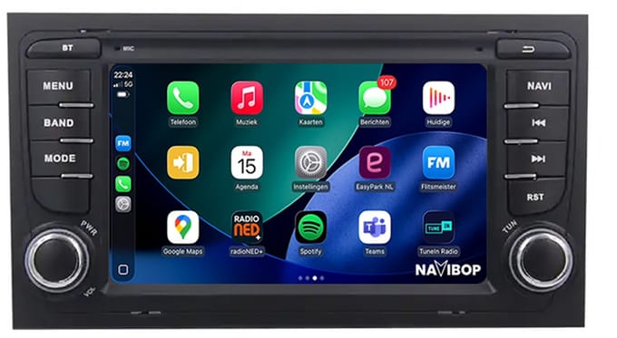 7 inch Android Autoradio | Android 14.0 | Apple CarPlay & Android Auto | Bluetooth 5.4 | Geschikt voor Audi A4 2002-2013
