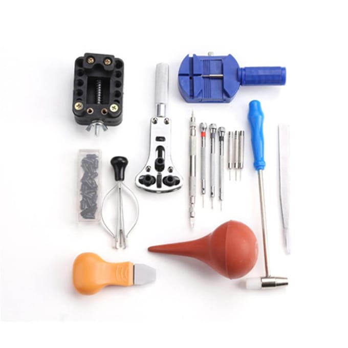 16 stuks Draagbare Horloge Reparatie Gereedschapsset Openers Pinnen Kastopener Kit Horlogemaker Kast gray