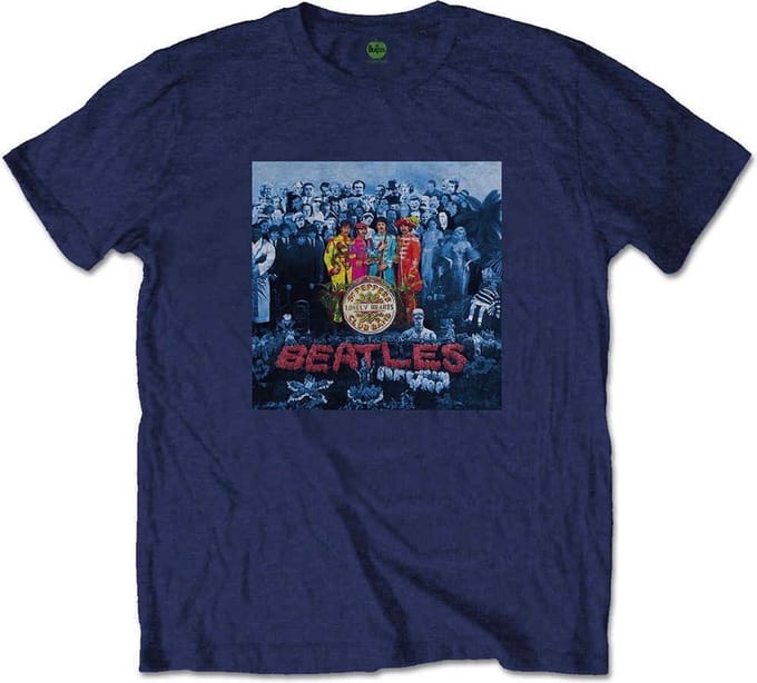 The Beatles - Sgt Pepper Blue Heren T-shirt - M - Blauw