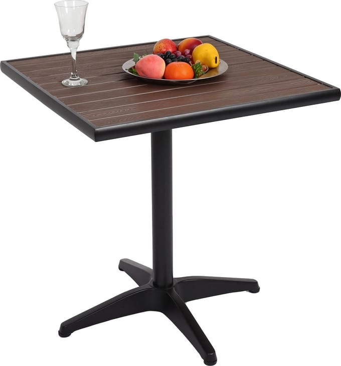 Brulo tuintafel - balkontafel - bistrotafel - bijzettafel - aluminium - PE -donkerbruin