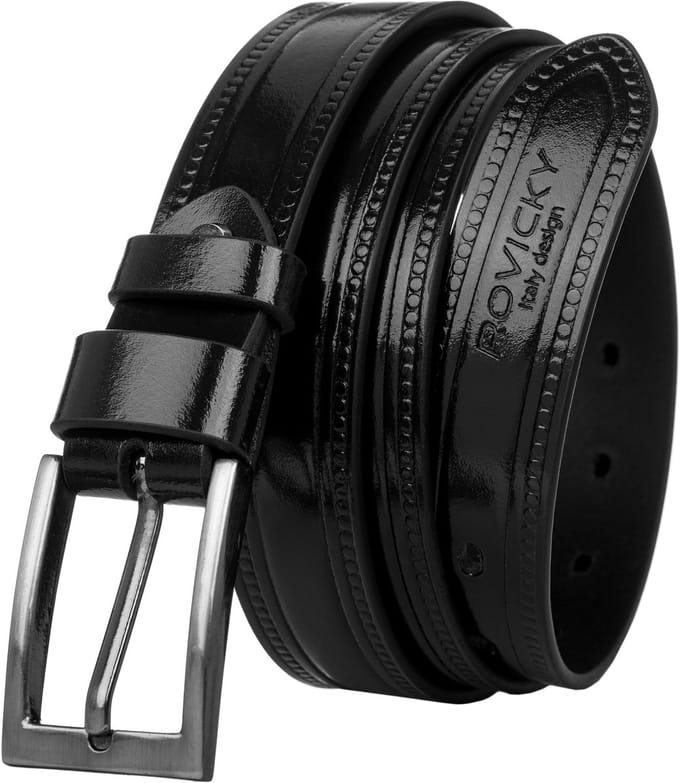 M LEDEREN RIEM WAS PLW-R-7 95 ZWART