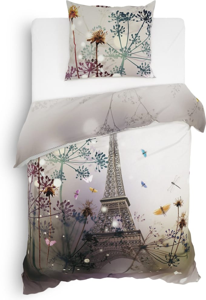 Heckett & Lane Aimy Dekbedovertrek - Eenpersoons - 140x200/220 cm - White/Grey