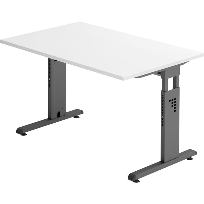 MEGA 12 G | Bureau - 120x80 Tafelhoogte I In hoogte verstelbaar Wit/Grafiet