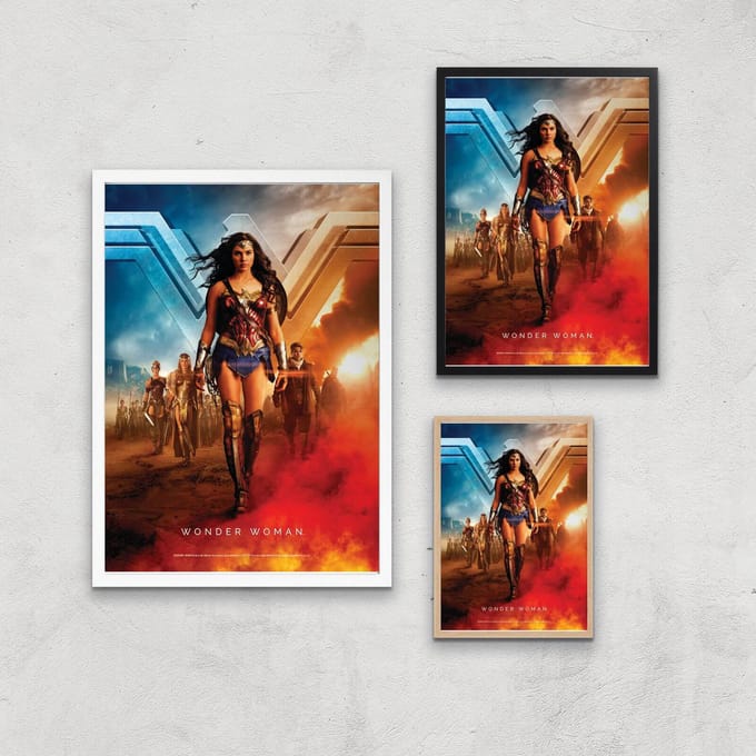 DC Wonder Woman Giclee Art Print - A4 - White Frame
