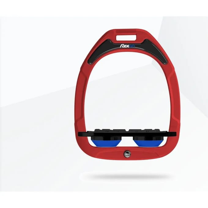 Platte Grip stijgbeugels Rood/Zwart/Blauw Flex-On Green Composite